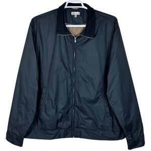 Peter Millar Black Full Zip Jacket‎ Lightweight Windbreaker Mens XXL Packable